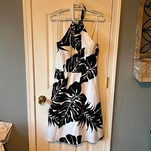 Leaf print sundress